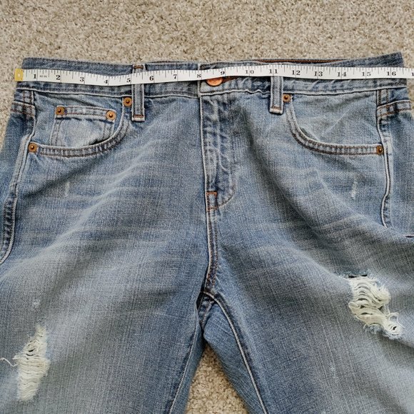 J. Crew Vintage Straight Raw Frayed Jeans High Rise Destroy Size 28R - Picture 10 of 15